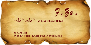 Főző Zsuzsanna névjegykártya
